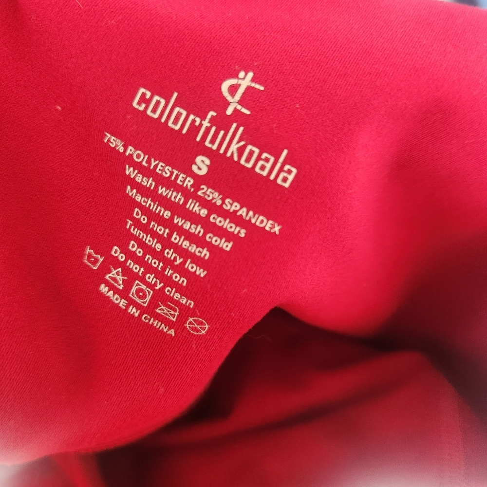Colorfulkoala Women's Red Leggings Size S Euc - Picture 3 of 3